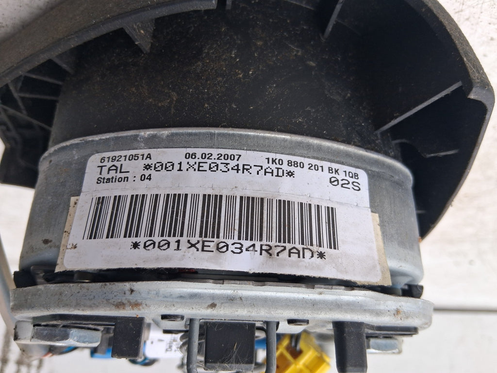2007 VW VOLKSWAGEN GOLF MK5 STEERING WHEEL AIRBAG 1K0880201BK