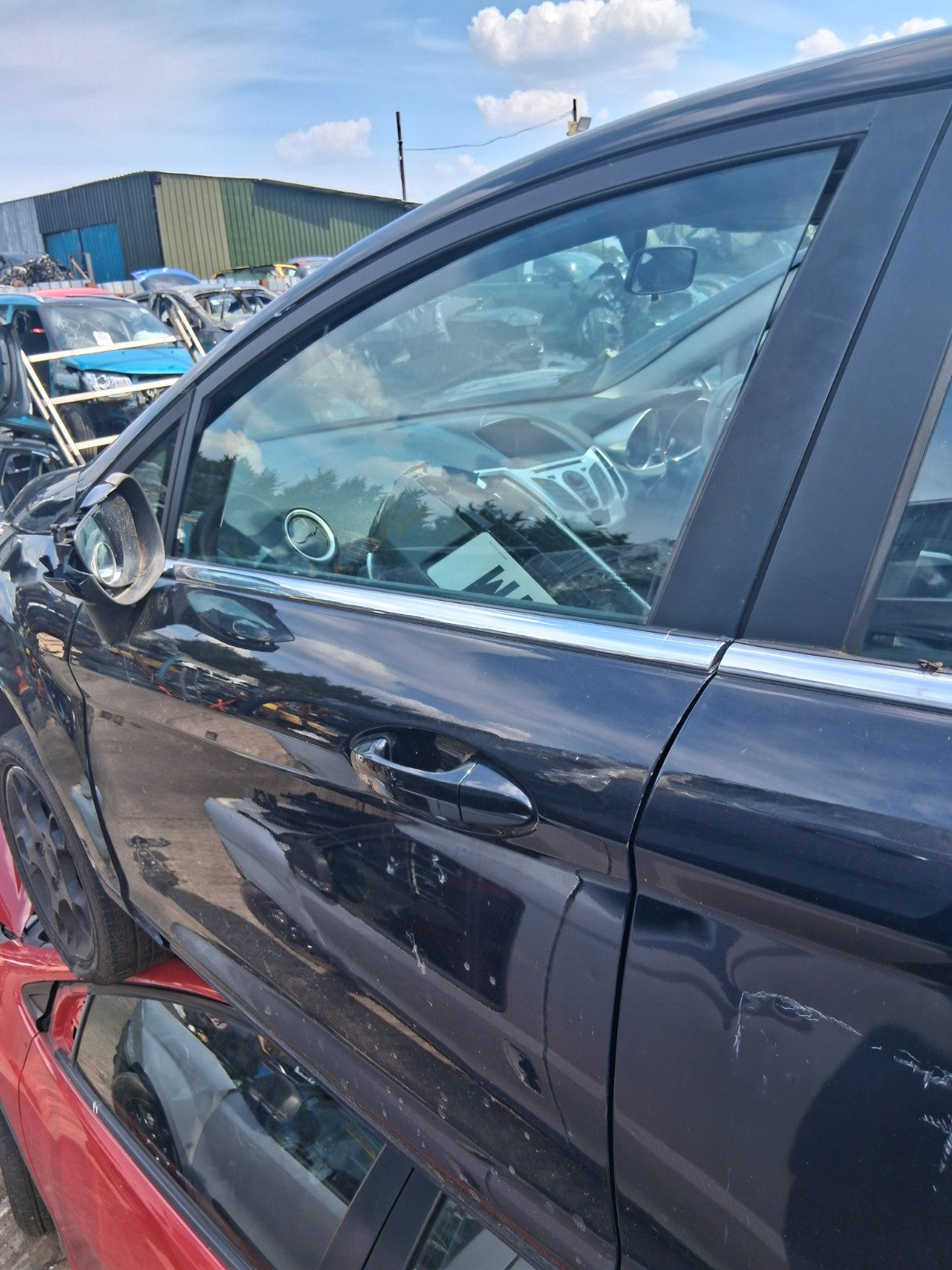 2012 FORD FIESTA MK7 5 DOOR NSF PASSENGER SIDE FRONT LEFT BARE DOOR BLACK