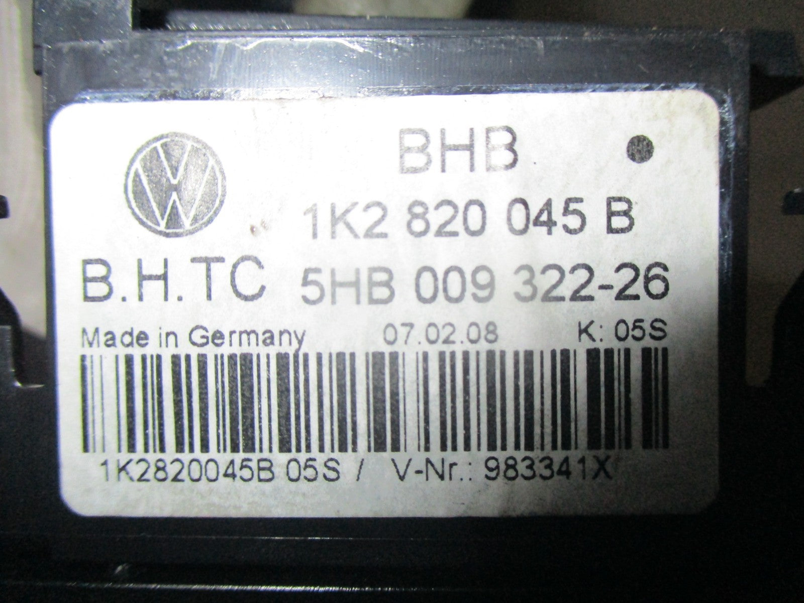 VW GOLF MK5 AIR CON AC CONTROL PANEL 1K2820045R