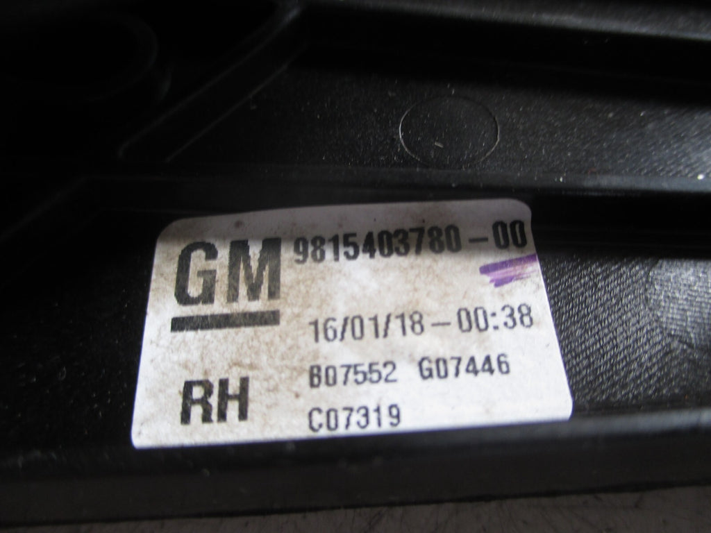 VAUXHALL GRANDLAND 2018 OSR DRIVER SIDE REAR WINDOW MOTOR & REGULATOR 9815403780