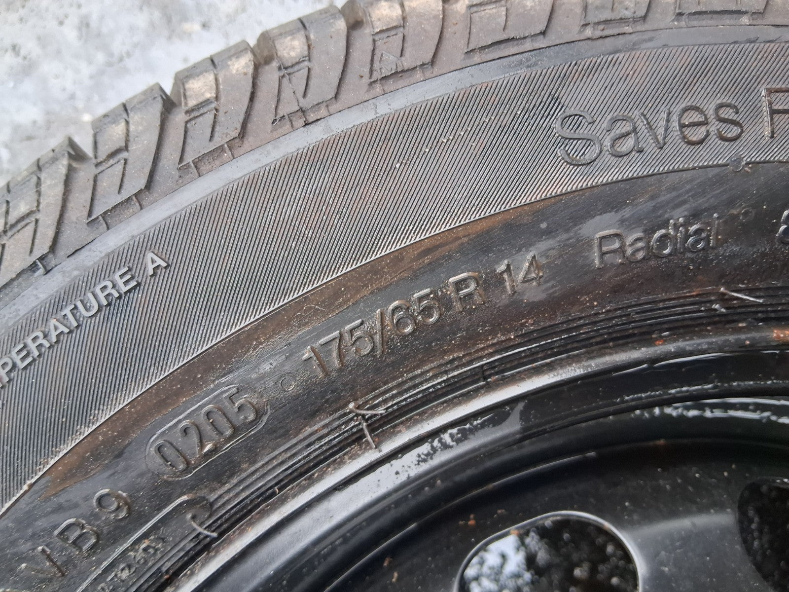 2005 VAUXHALL CORSA C 14 INCH SPACE SAVER SPARE WHEEL WITH TYRE 175/65R14