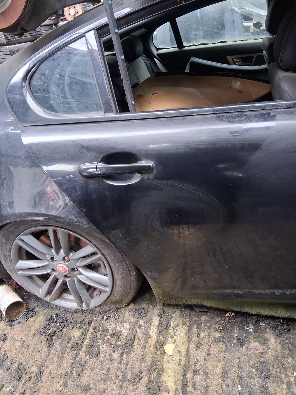 2015 JAGUAR XF X250 FACELIFT OSR DRIVER SIDE REAR RIGHT DOOR SHELL BLACK