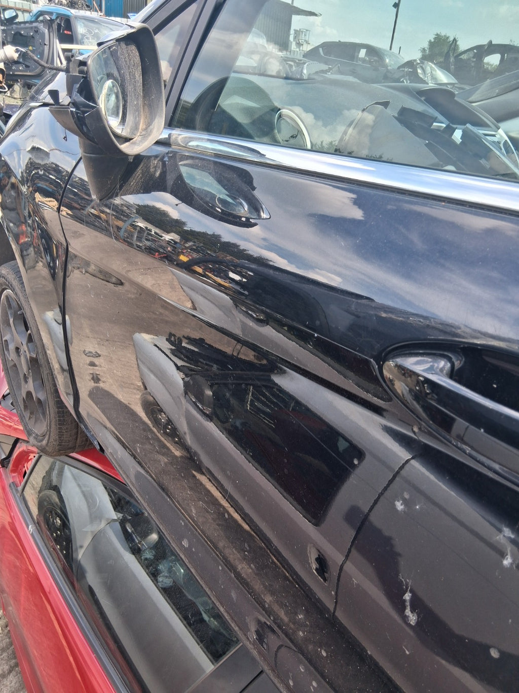 2012 FORD FIESTA MK7 5 DOOR NSF PASSENGER SIDE FRONT LEFT BARE DOOR BLACK