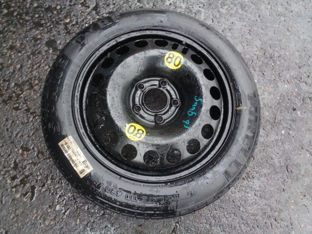 SAAB 9-3 9 3  16 INCH 5 STUDS EMERGENCY SPACE SAVER STEEL WHEEL TYRE 125/85R16