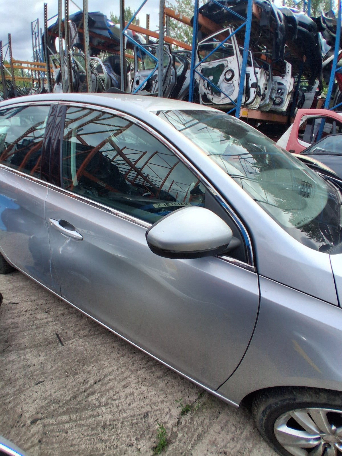 2014 PEUGEOT 308 MK2 OSF DRIVER SIDE FRONT BARE DOOR GRIS ALUMINIUM EZR