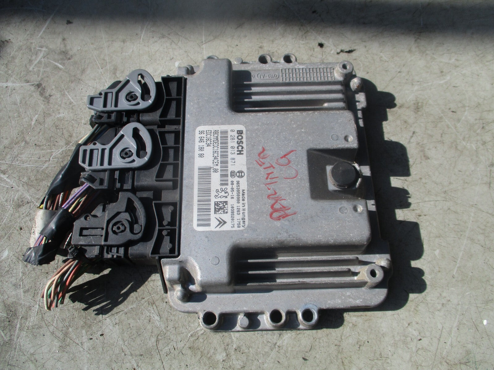 2009 PEUGEOT PARTNER MK2 1.6 HDI ECU ENGINE CONTROL MODULE 9664618080