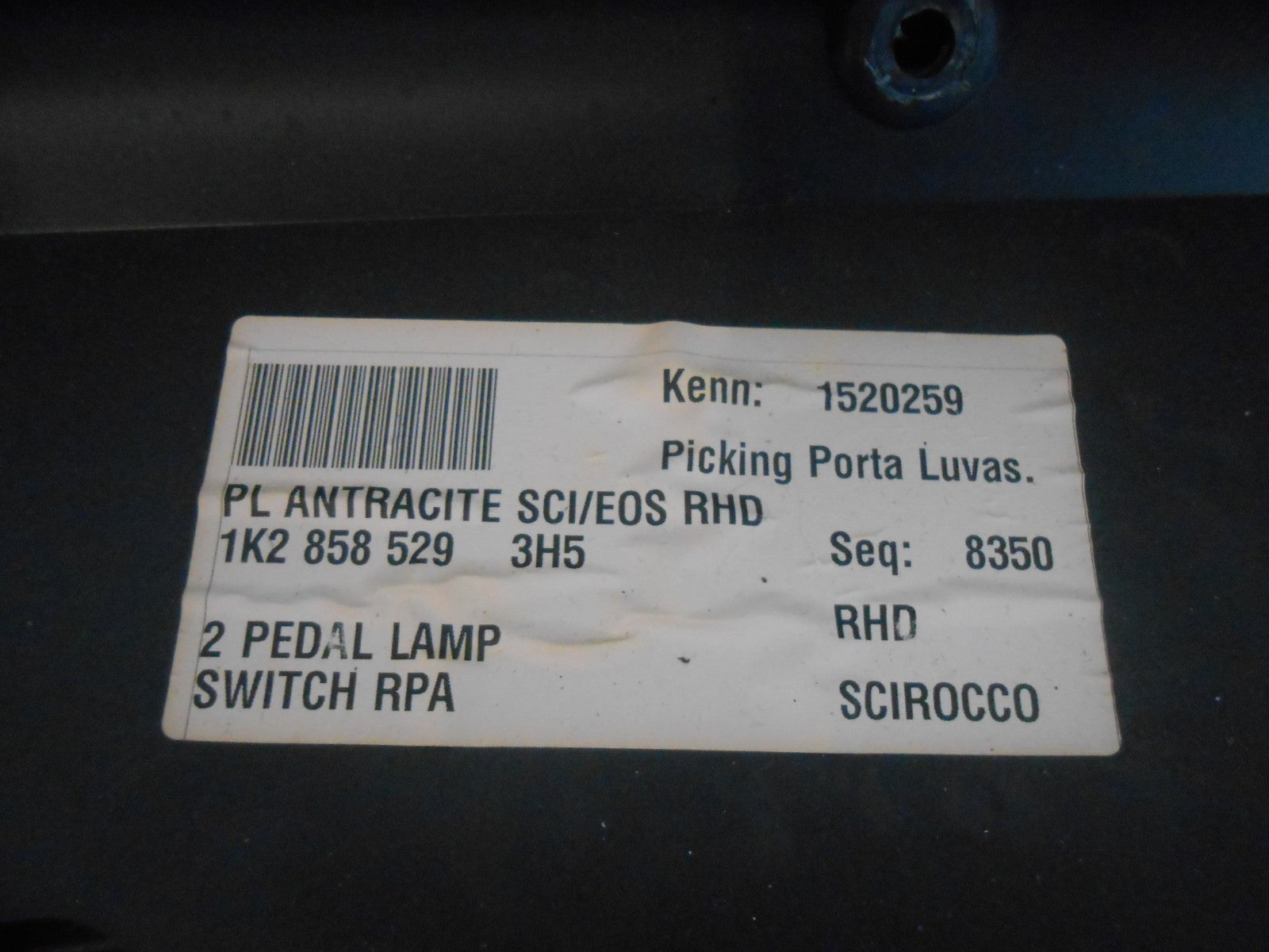 VW VOLKSWAGEN SCIROCCO 137 (MK3) NS PASSENGER SIDE GLOVE BOX 1K2858529
