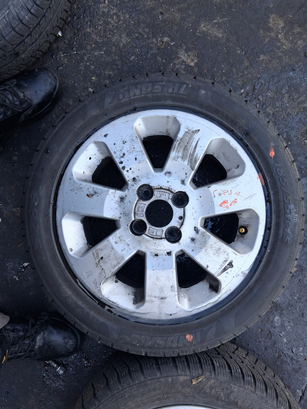 2006 VAUXHALL CORSA C 15 INCH ALLOY WHEEL WITH TYRE 185/55R15