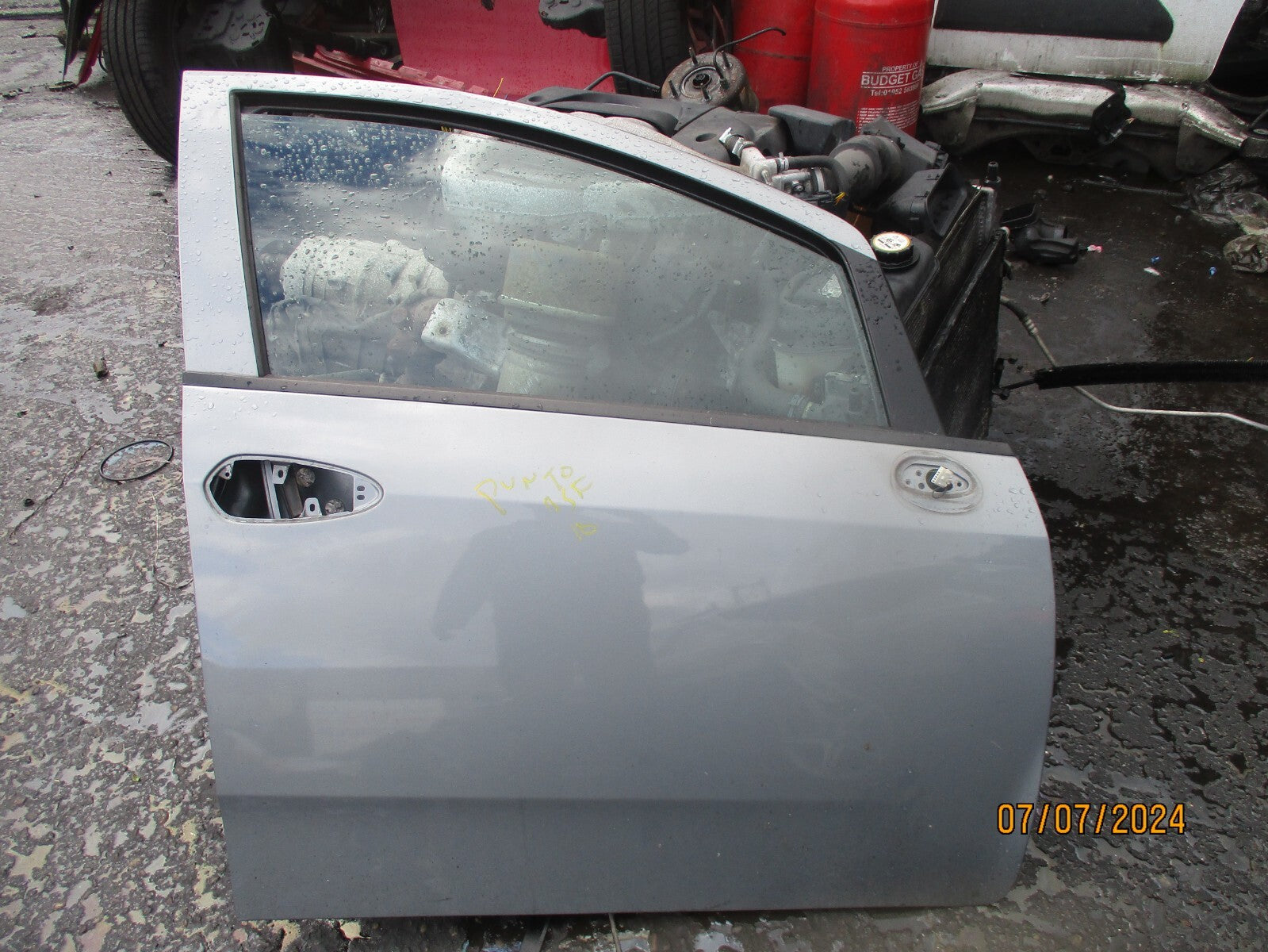 2010 FIAT GRANDE PUNTO EVO 5 DOOR HATCHBACK OSF DRIVER FRONT BARE DOOR GREY