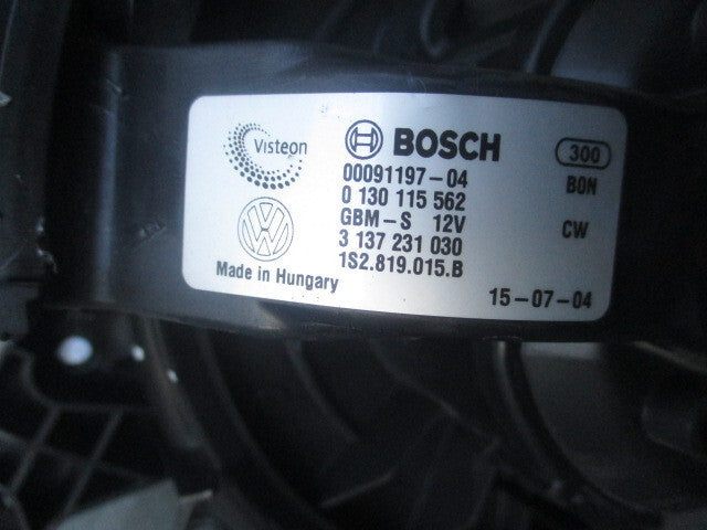 2015 VOLKSWAGEN UP 1.0 PETROL HEATER BLOWER FAN MOTOR 0009119704