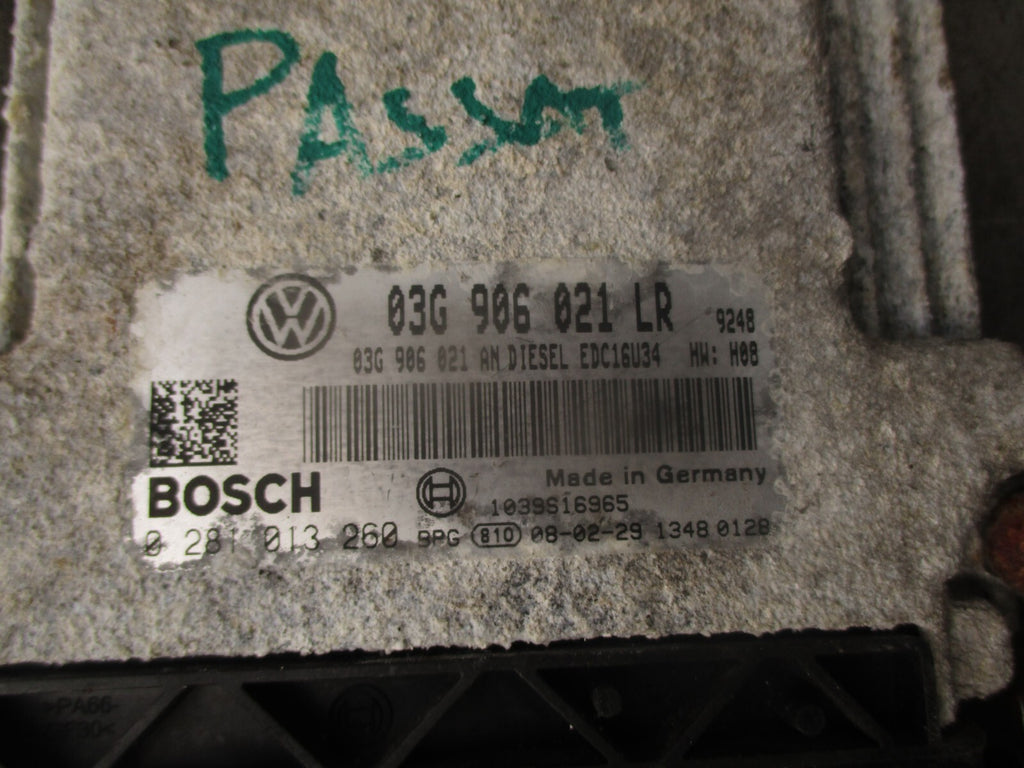 2008 VOLKSWAGEN PASSAT B6 2.0 DIESEL ENGINE CONTROL UNIT ECU 03G906021LR