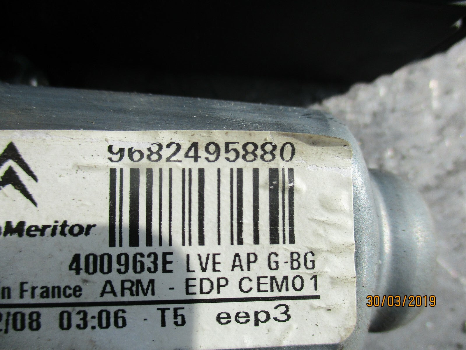 CITROEN C4 PICASSO 2007 NS PASSENGER SIDE WINDOW REGULATOR MOTOR 9682495880