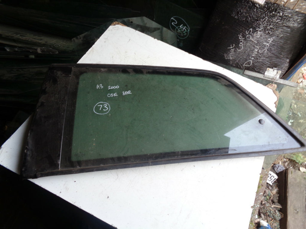 AUDI A3 2000 3 DOOR OSR DRIVER SIDE REAR WINDOW GLASS