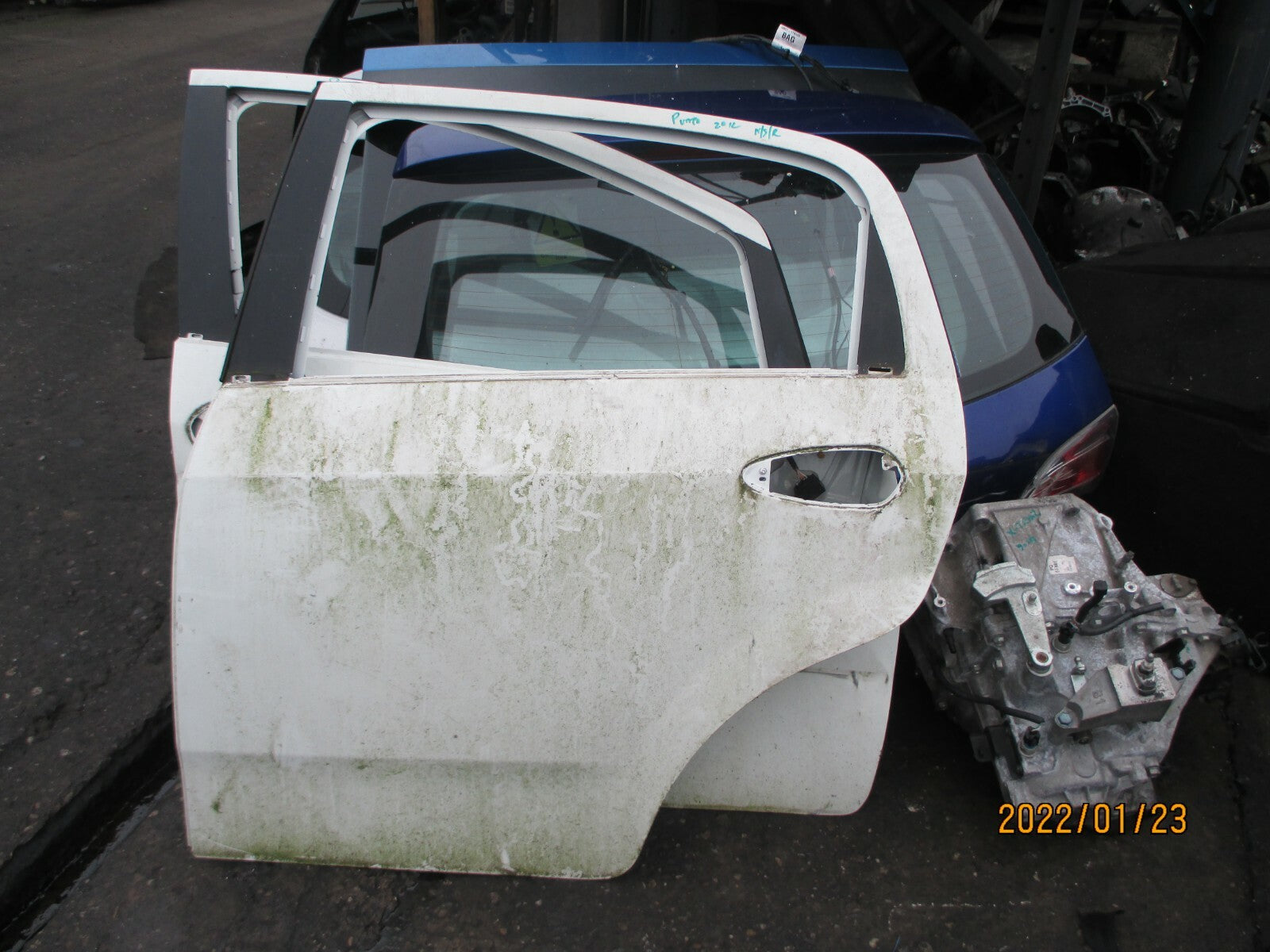 FIAT PUNTO 2012 MK3 NSR PASSENGER SIDE REAR BARE DOOR SHELL WHITE