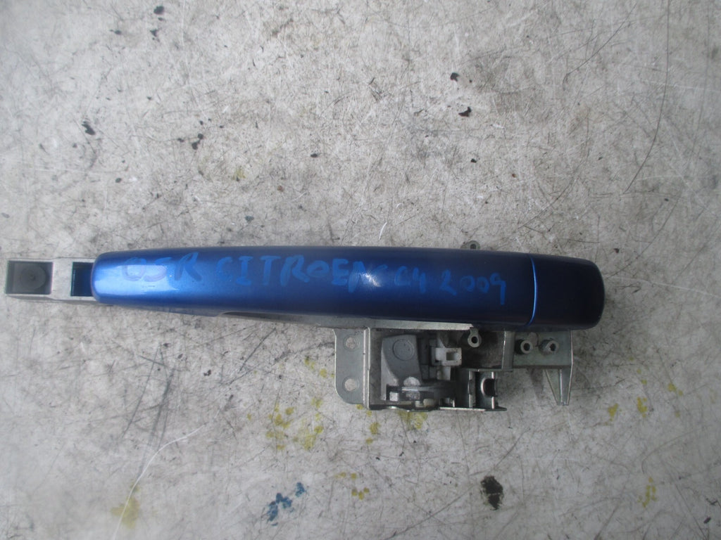 2009 CITROEN C4 OSR REAR PASSENGER SIDE EXTERIOR DOOR HANDLE BLUE