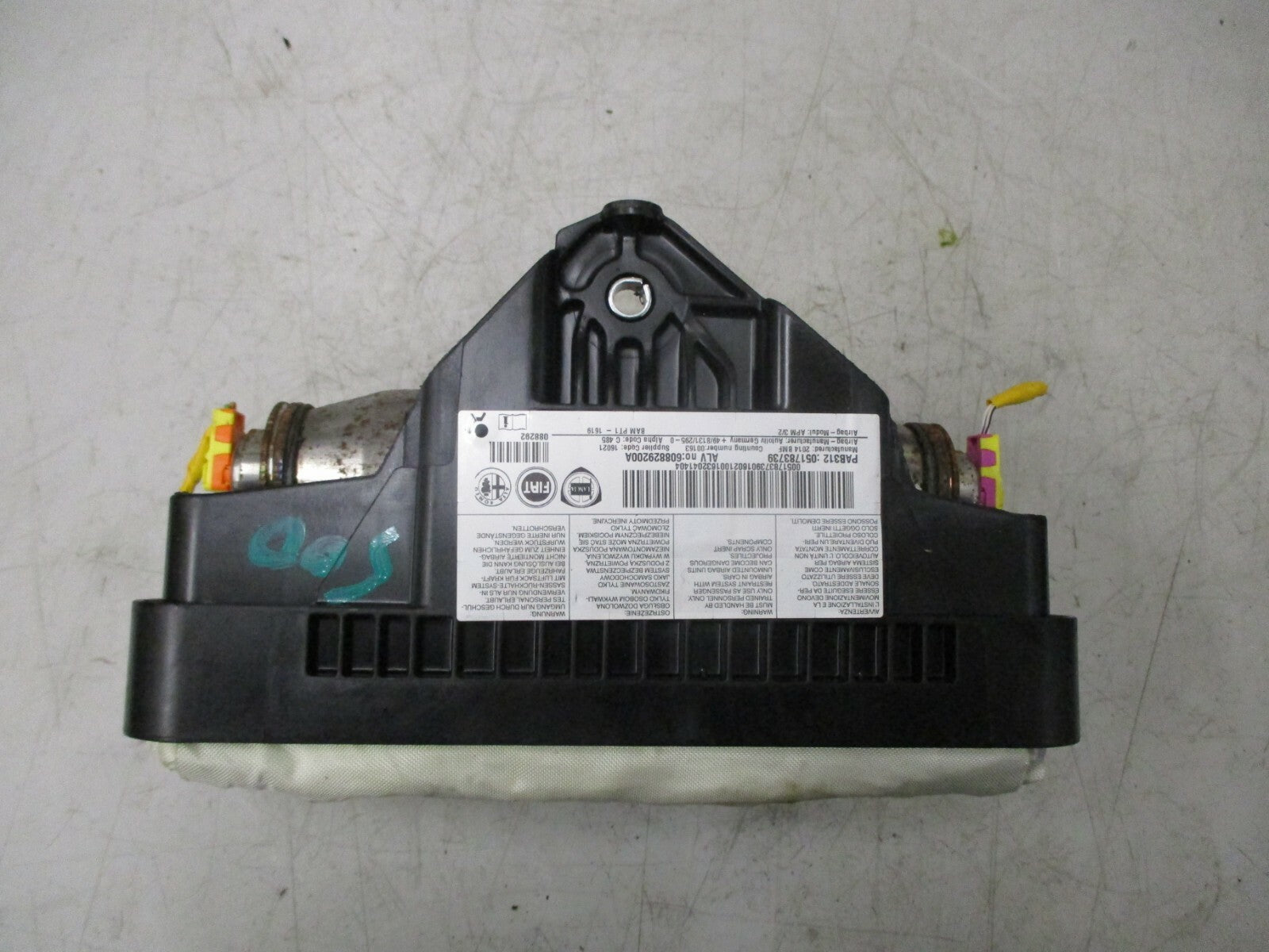 FIAT 500 2014 NS PASSENGER SIDE DASH AIR BAG AIRBAG UNIT 051783739 608829200A