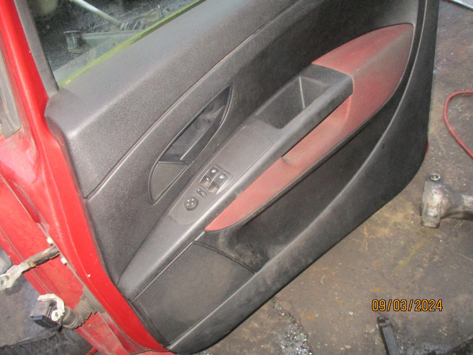 FIAT GRANDE PUNTO 2007 5 DOOR OSF DRIVER SIDE FRONT COMPLETE DOOR RED 163