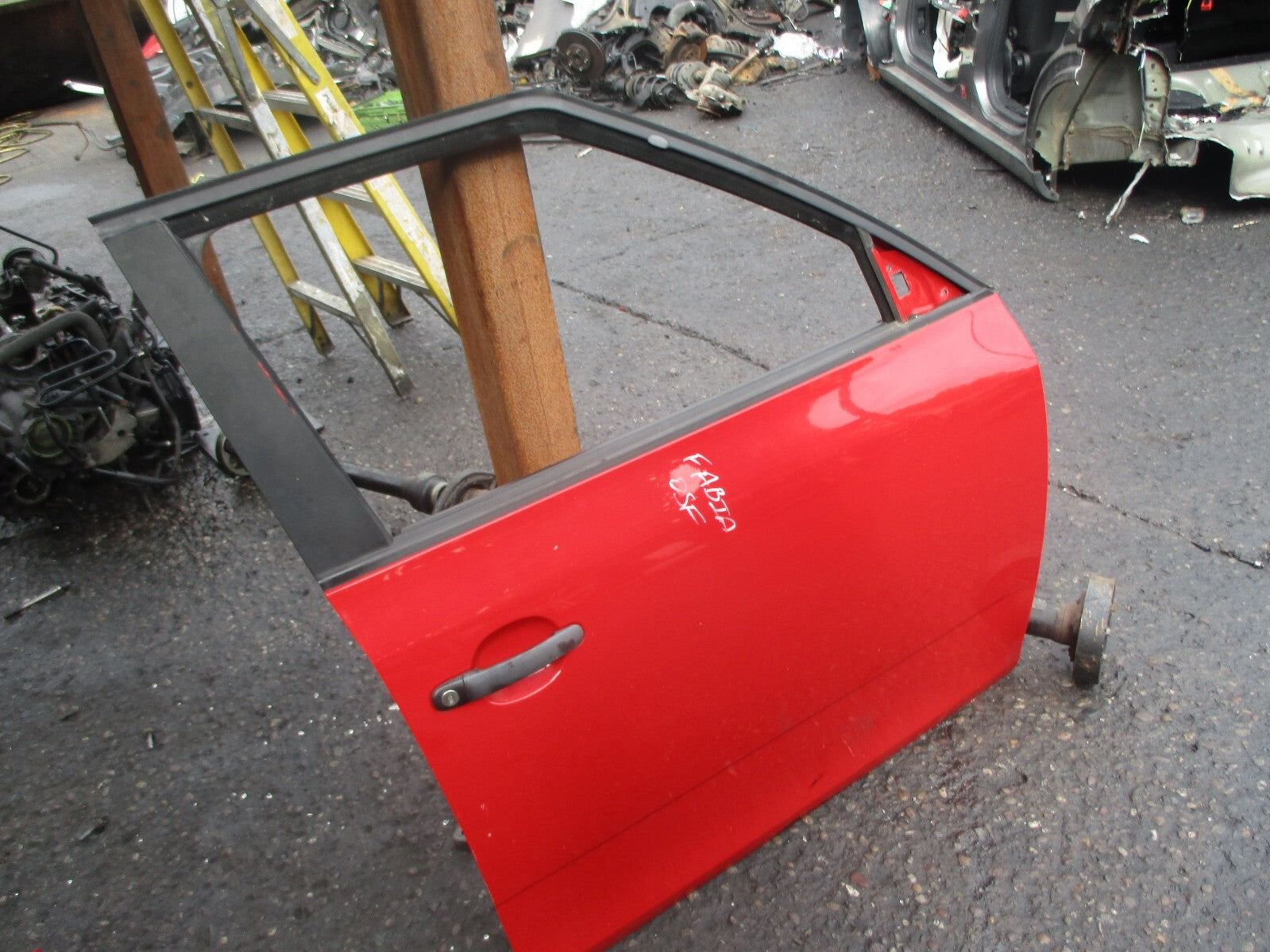 SKODA FABIA MK2 2009 OSF DRIVER SIDE FRONT DOOR RED