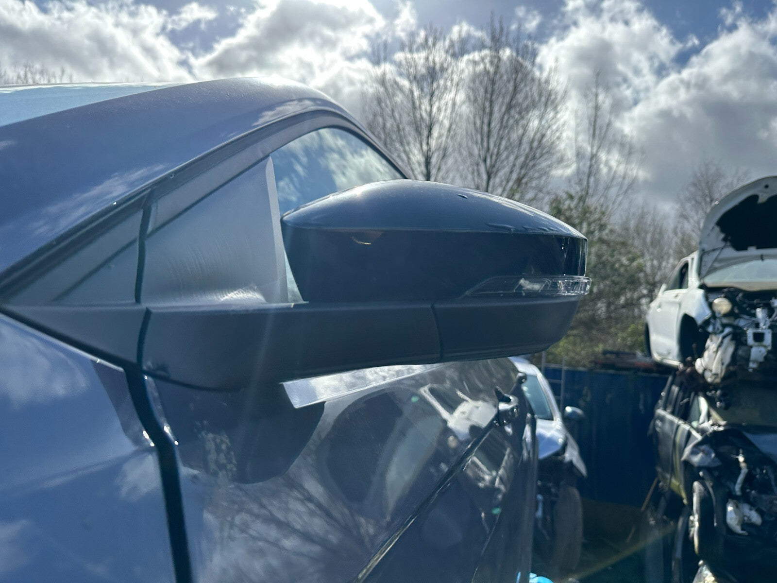 2023 VOLKSWAGEN T CROSS NS PASSENGER SIDE WING MIRROR GREY LB7Q BLIND SPOT