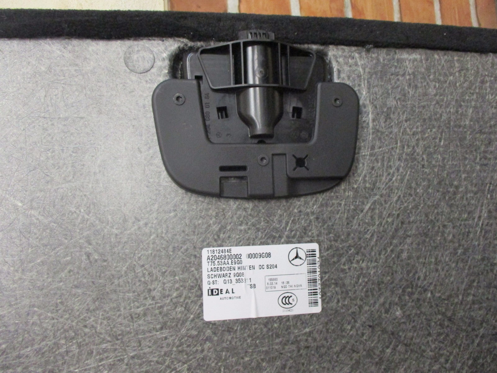 MERCEDES C CLASS S204 2013 C220 REAR BOOT CARPET FLOOR HARD BOARD A2046800002