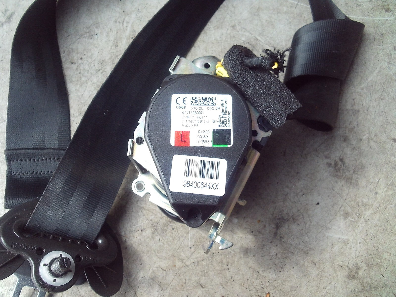2021 CITROEN C4 MK3 NSF PASSENGER SIDE FRONT LEFT SEAT BELT 98400644
