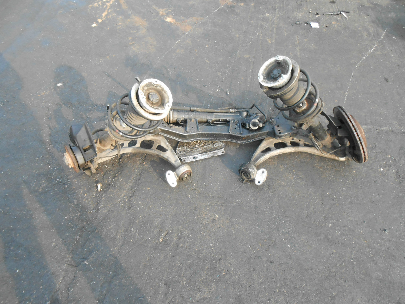 BMW 3 SERIES E46 2004 320d 2.0 TD FRONT CRADLE LEGS SHOCKS HUBS & STEERING RACK
