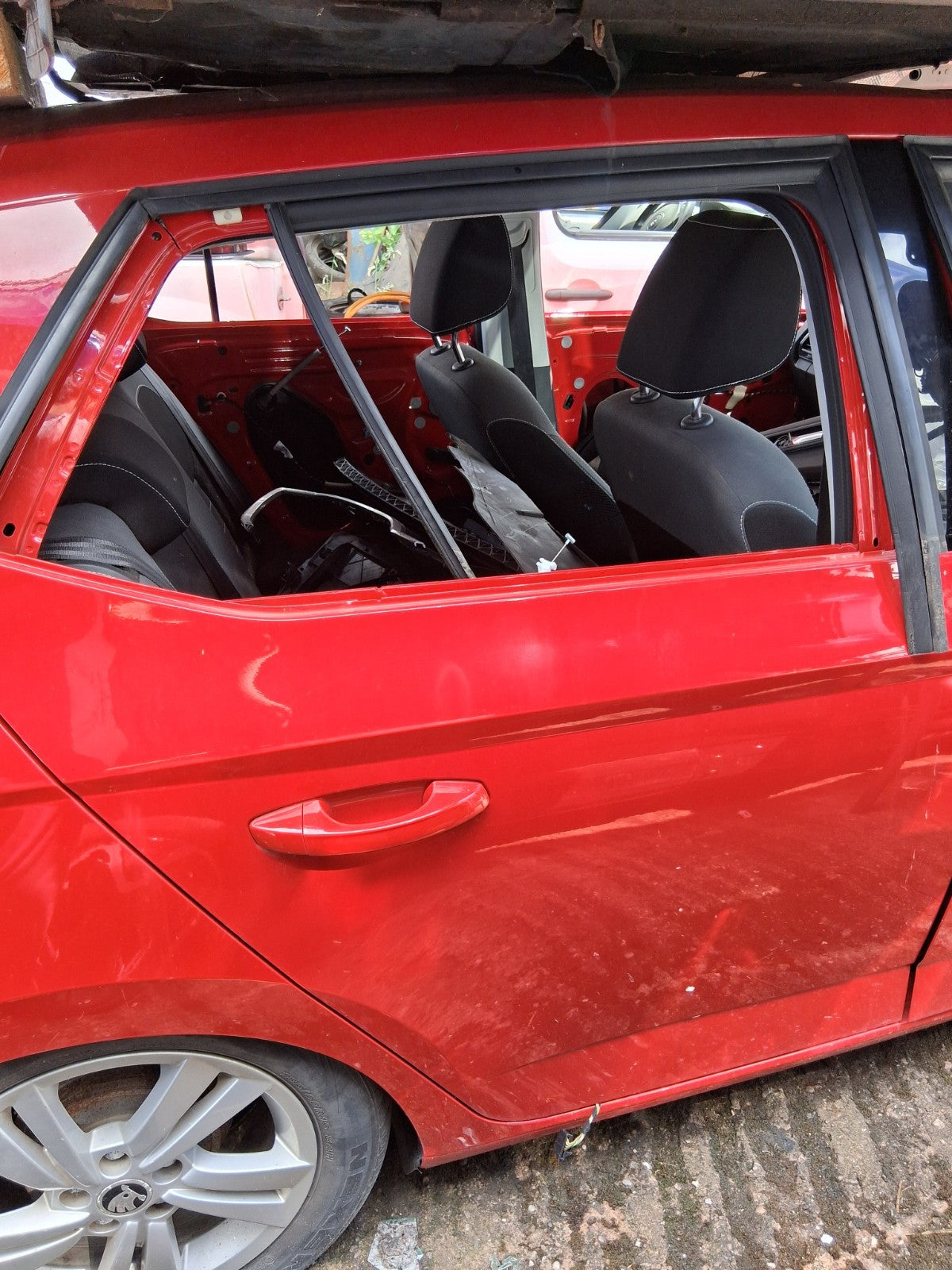 2019 SKODA FABIA MK3 NJ HATCHBACK OSR DRIVER SIDE REAR BARE DOOR CORRIDA RED F3K