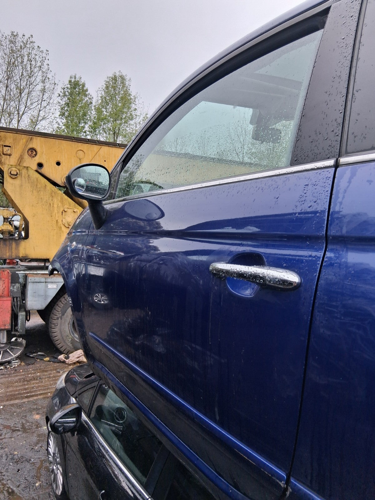 2010 FIAT 500 LOUNGE MK1 NS PASSENGER SIDE LEFT BARE DOOR BLU MAGNETICO 599/A