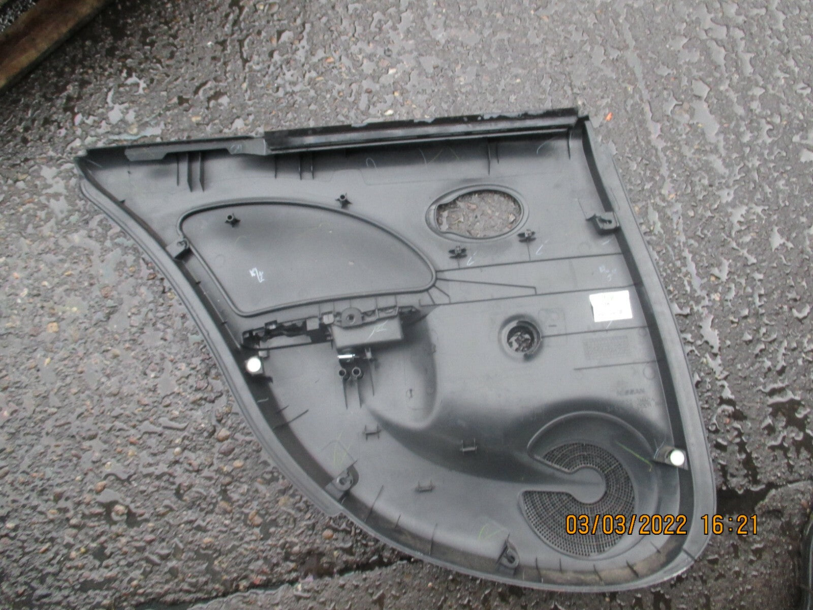 NISSAN MICRA 2014 K13 5DR OSR DRIVER SIDE REAR DOOR CARD