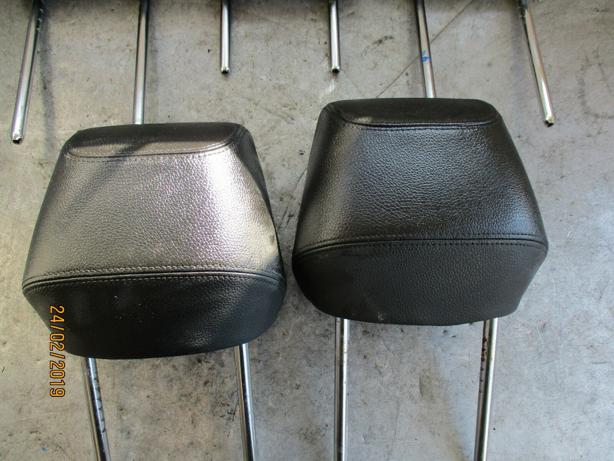 MERCEDES CLASS W204 LEATHER 5 SEAT HEADRESTS BLACK SET REAR x3 FRONT x2