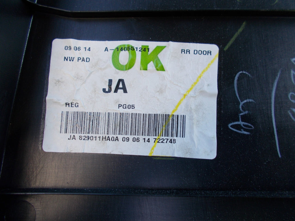 2013 NISSAN MICRA ACENTA PASSENGER SIDE REAR DOOR CARD