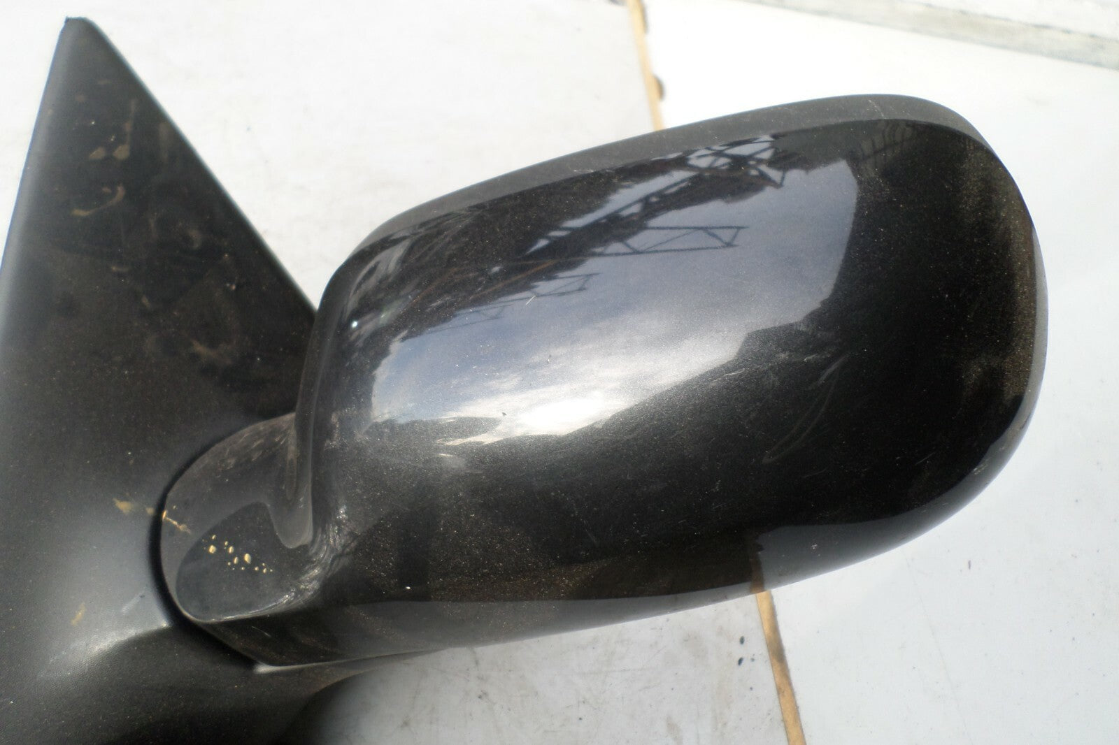 RENAULT MEGANE MK2 2007 NS PASSENGER SIDE MANUAL DOOR WING MIRROR BLACK
