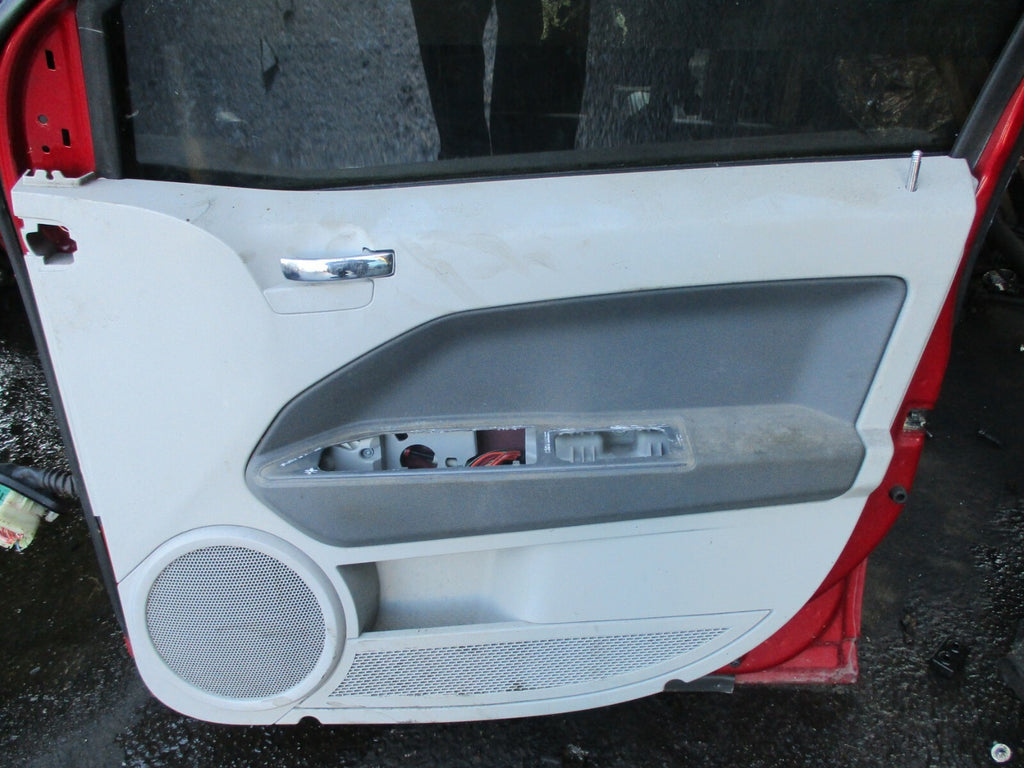 DODGE CALIBER 2008 COMPLETE OSF DRIVER SIDE FRONT DOOR GLASS HANDLE CARD IN RED