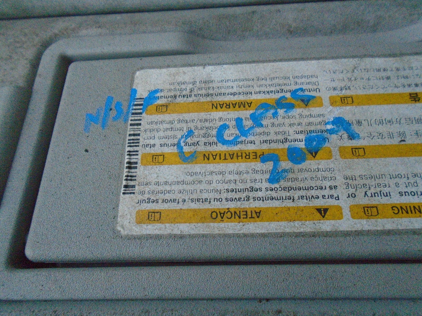 MERCEDES-BENZ C-CLASS 2009 W204 FRONT PAIR SUN VISOR