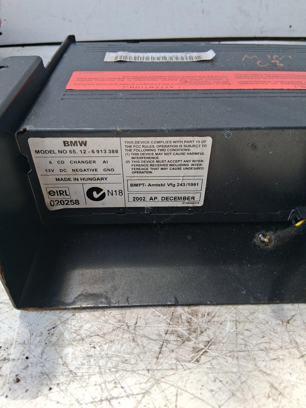 2003 MINI CD CHANGER 65126913388