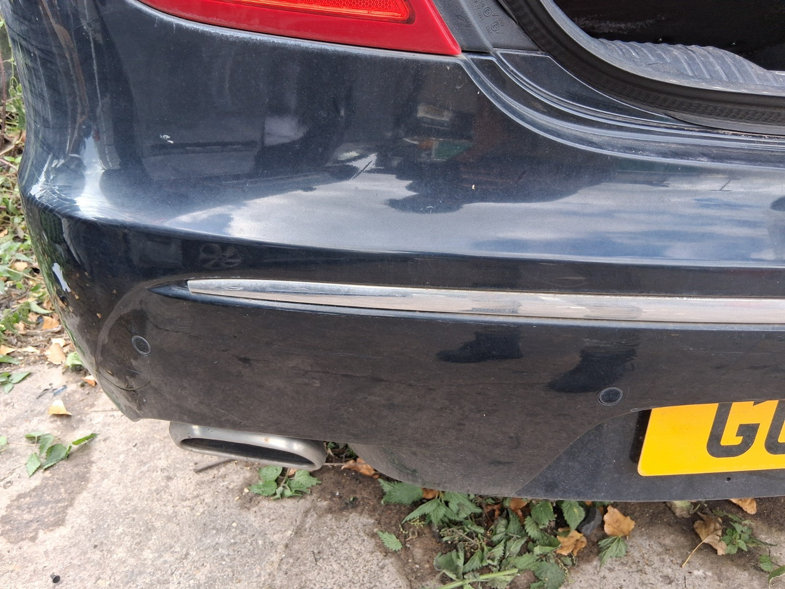 2012 JAGUAR XJ X351 COMPLETE REAR BUMPER WITH SENSORS MIDNIGHT BLACK MET PEF
