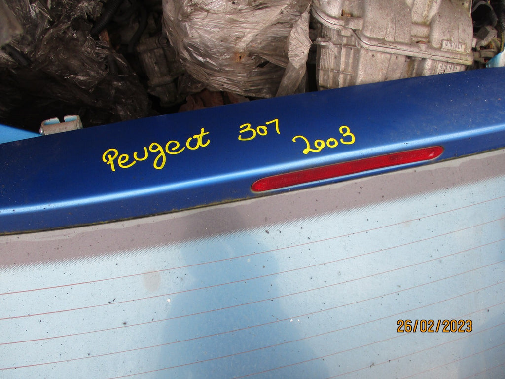 PEUGEOT 307 MK1 2003 REAR COMPLETE TAILGATE BOOTLID BLUE