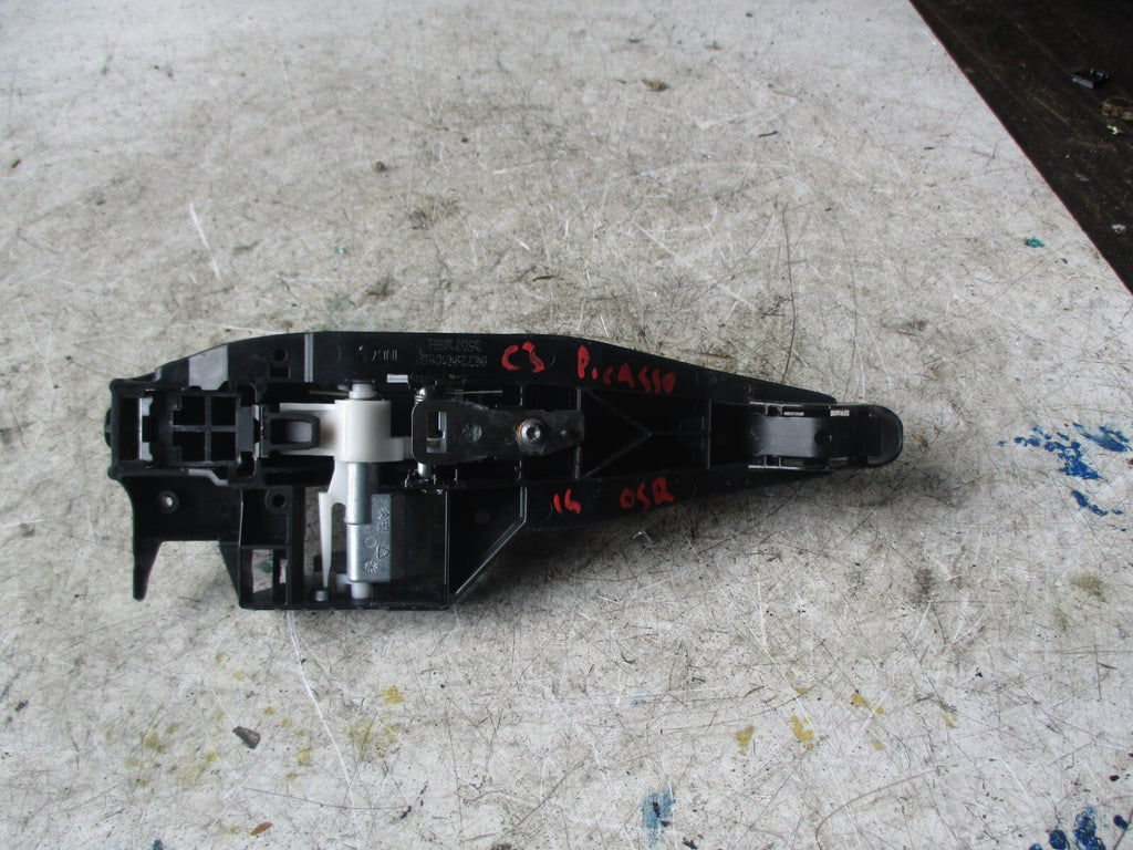 CITROEN C3 PICASSO 2016 OSR REAR DRIVER SIDE DOOR HANDLE 9672961080