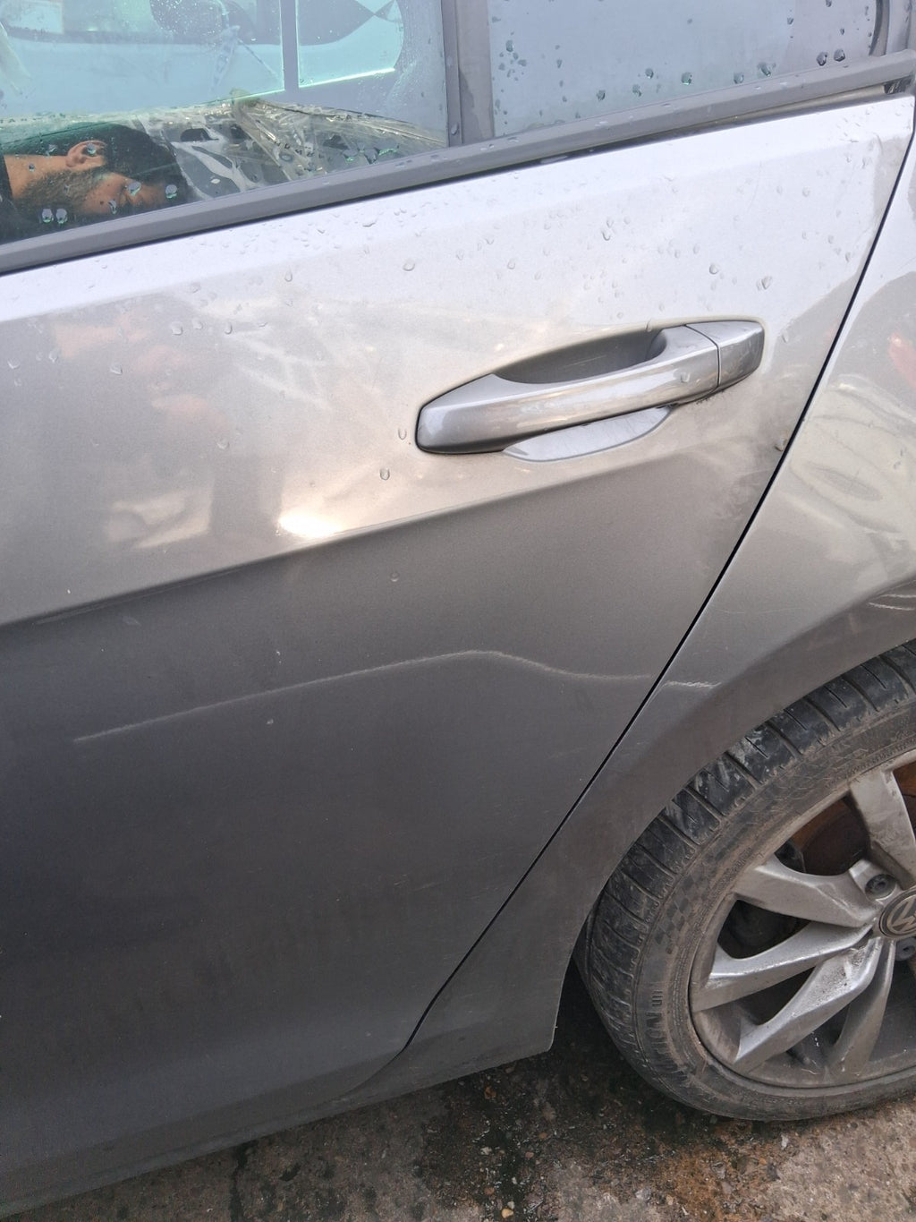 2016 VOLKSWAGEN GOLF MK7 OSR DRIVER SIDE REAR RIGHT BARE DOOR GREY