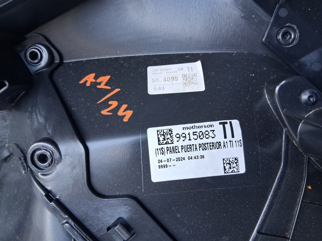 2024 AUDI A1 S LINE MK2 GB NSR PASSENGER SIDE REAR LEFT DOOR CARD 82G839019A