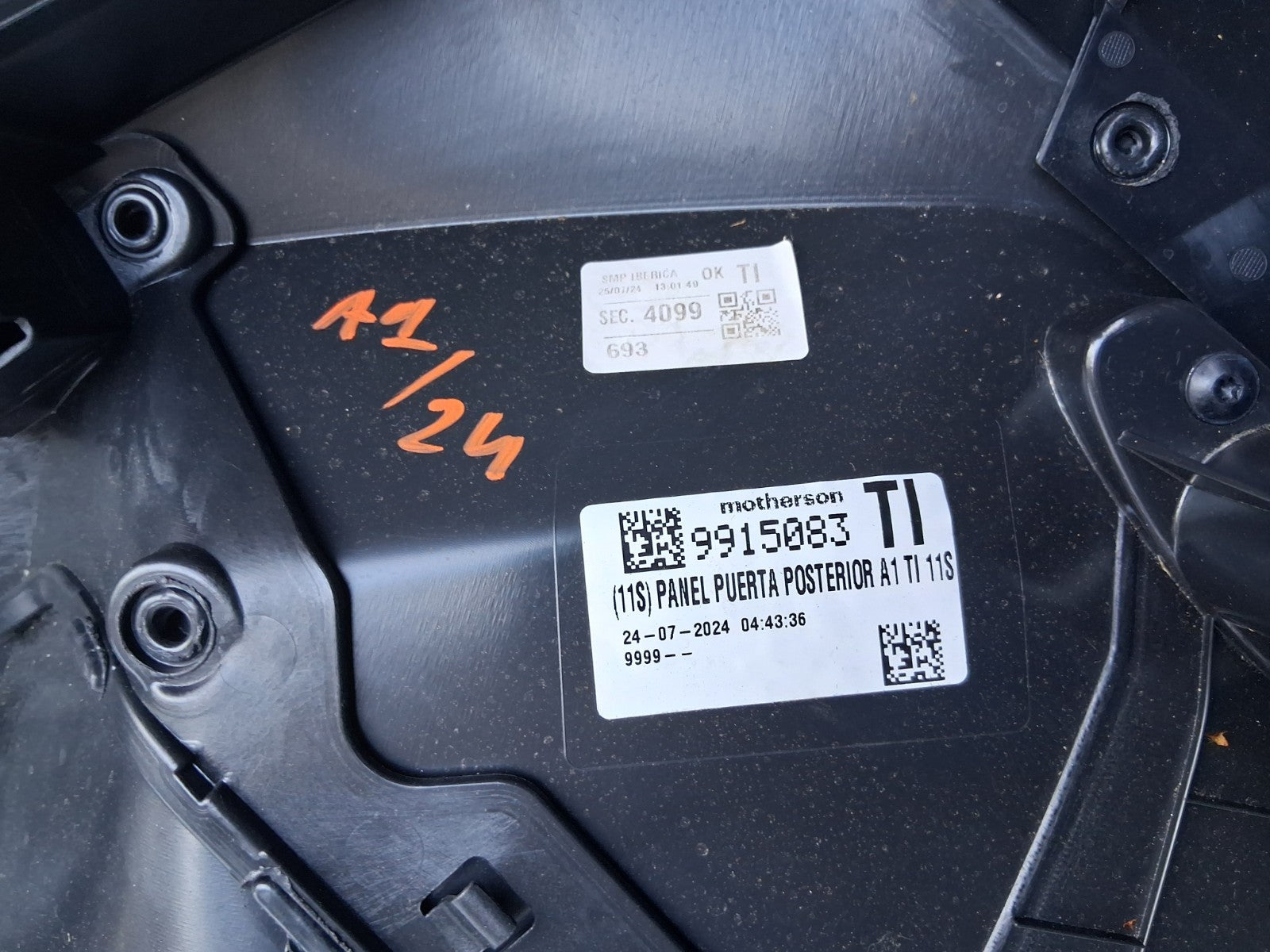 2024 AUDI A1 S LINE MK2 GB NSR PASSENGER SIDE REAR LEFT DOOR CARD 82G839019A