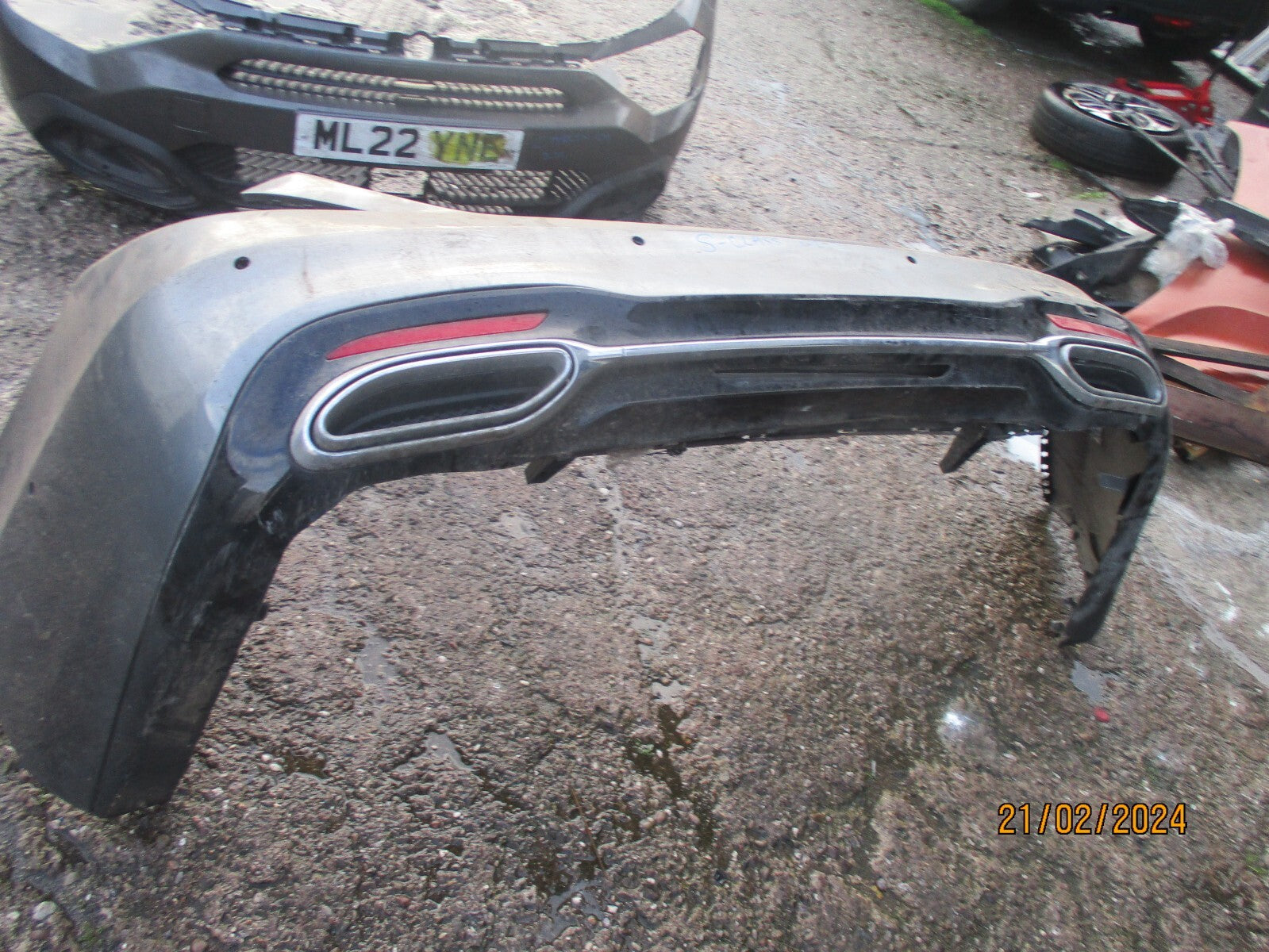 MERCEDES BENZ S CLASS W222 2017 REAR BUMPER DIFFUSER GREY DAMAGED
