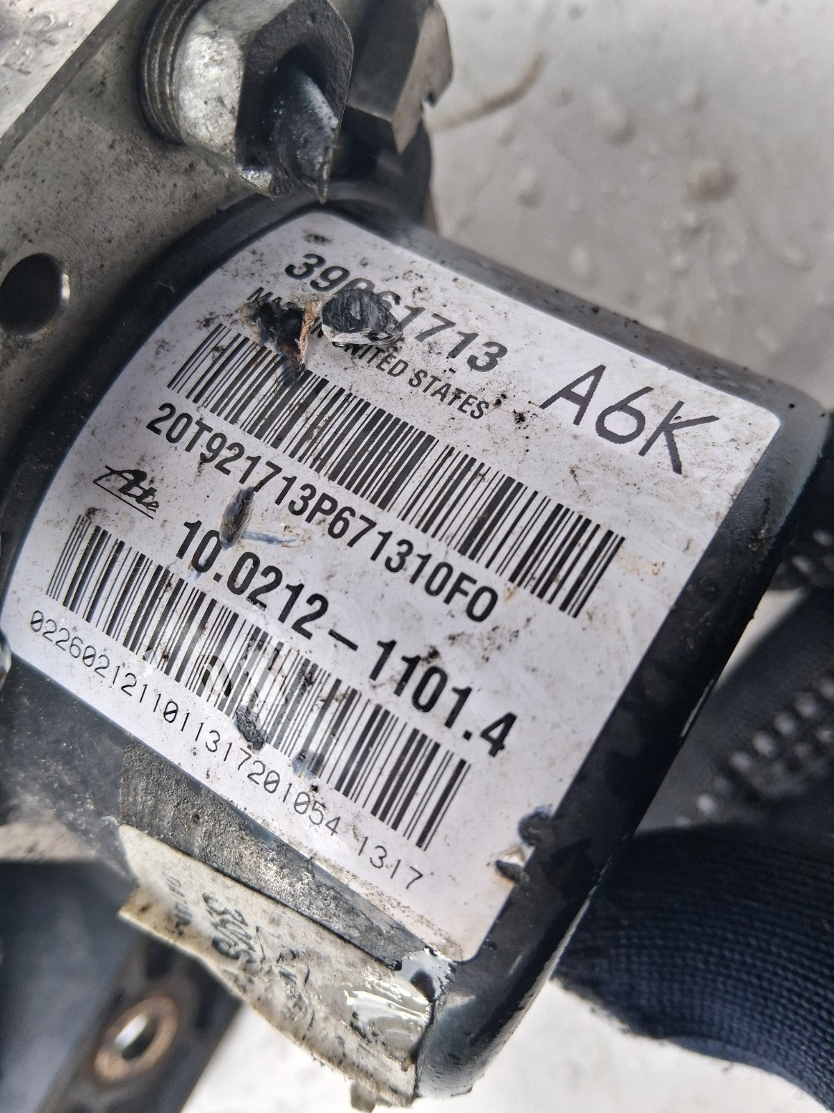 2017 VAUXHALL ZAFIRA C FRONT ABS PUMP MODULE UNIT 39061713