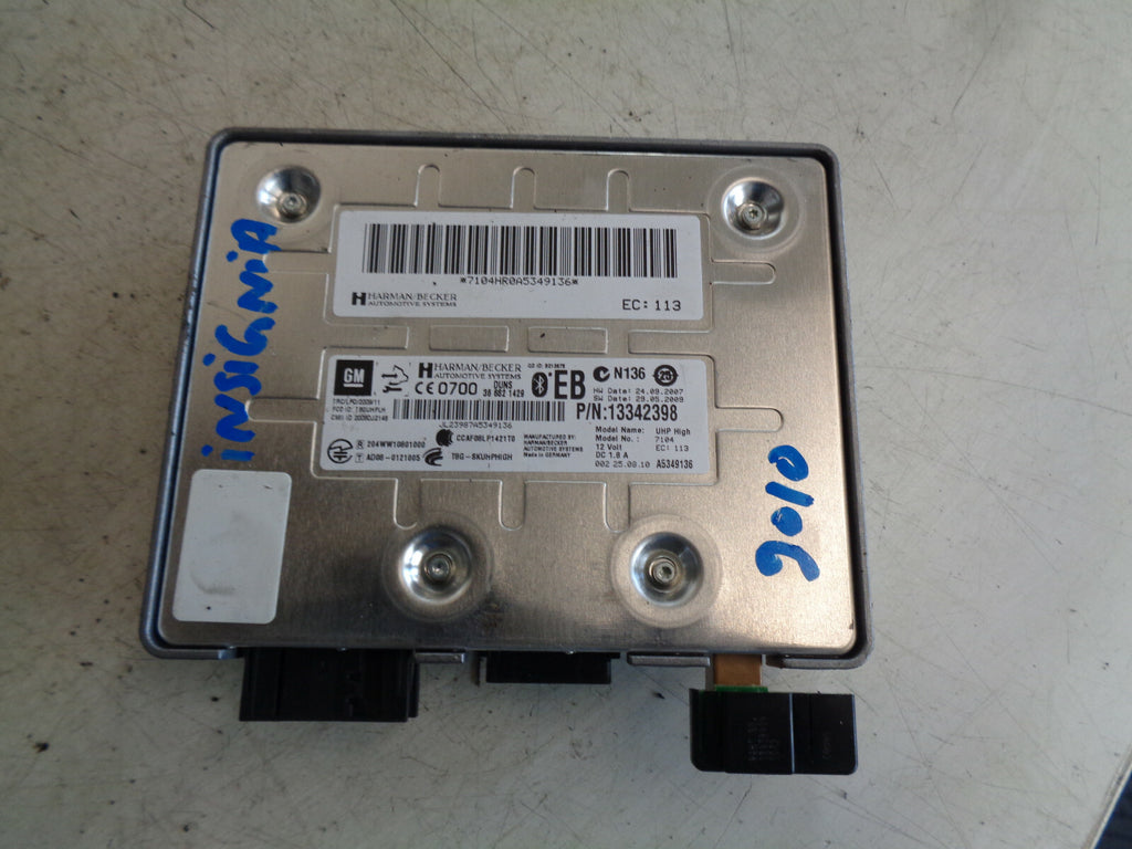 VAUXHALL INSIGNIA A MK1 2010 BLUETOOTH HANDFREE CONTROL MODULE 13342398