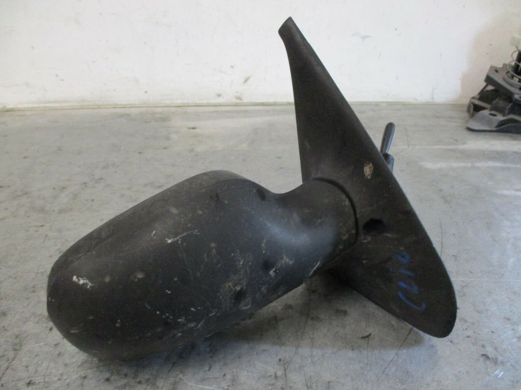RENAULT CLIO MK2 2003 OS DRIVER SIDE MANUAL DOOR WING MIRROR BLACK PLASTIC