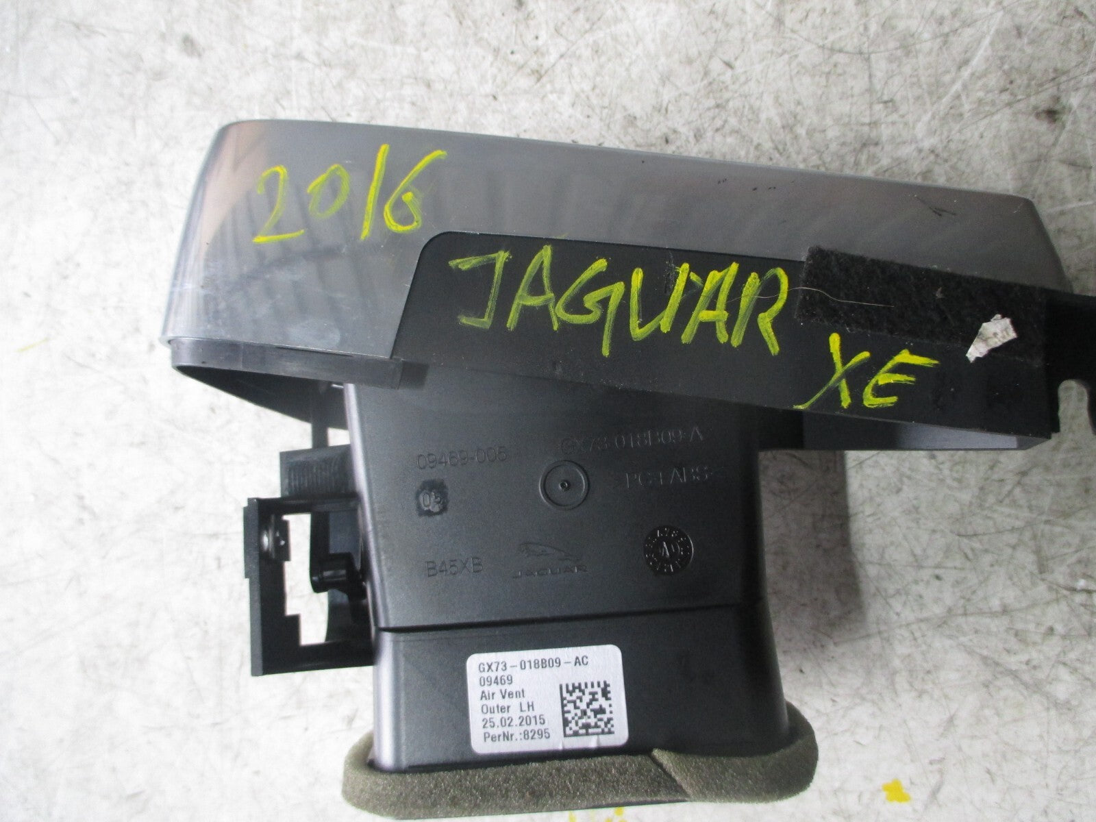 JAGUAR XE X760 2016 NSF PASSENGER SIDE DASHBOARD AIR VENT GX73018B09AC