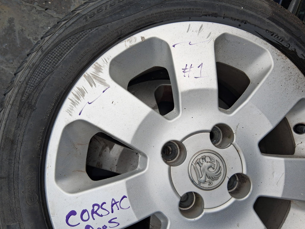 2005 VAUXHALL CORSA C 15 INCH ALLOY WHEEL WITH TYRE 185/55R15