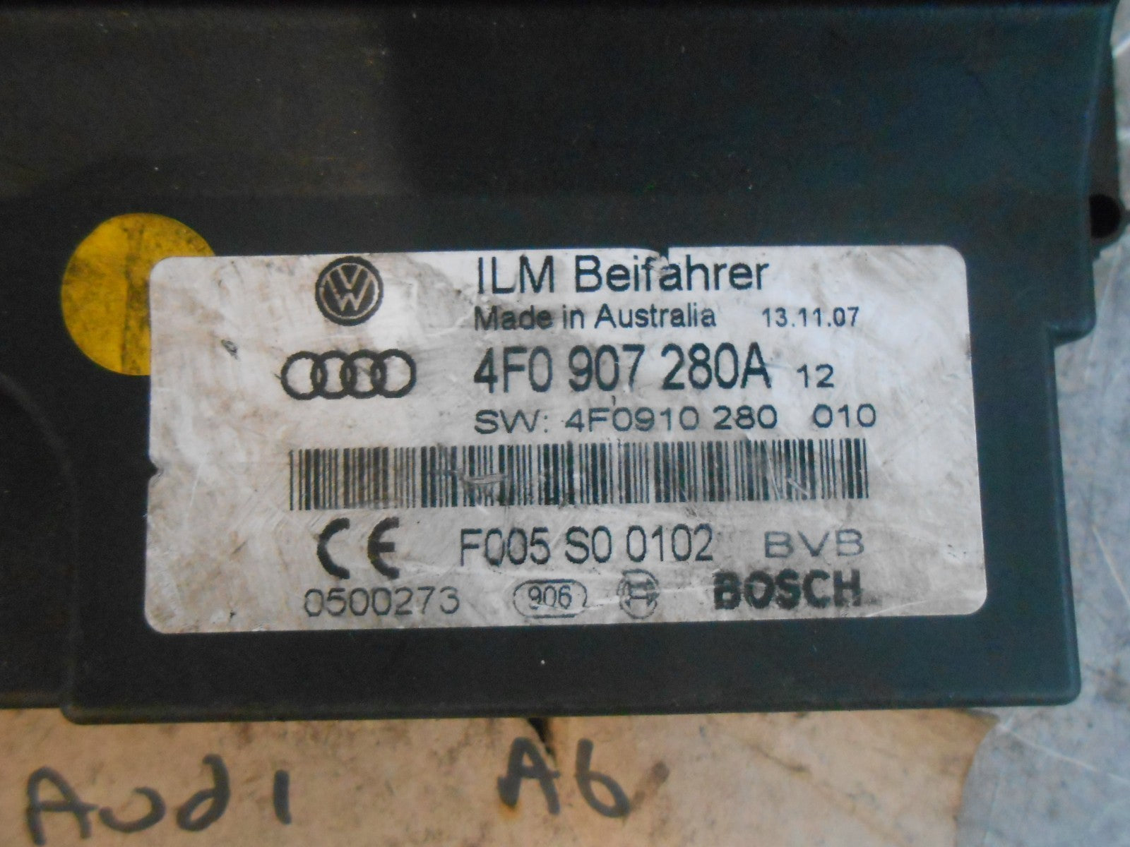 AUDI A6 C6 4F (MK3) ON BOARD SUPPLY CONVENIENCE MODULE ECU 4F0907280A