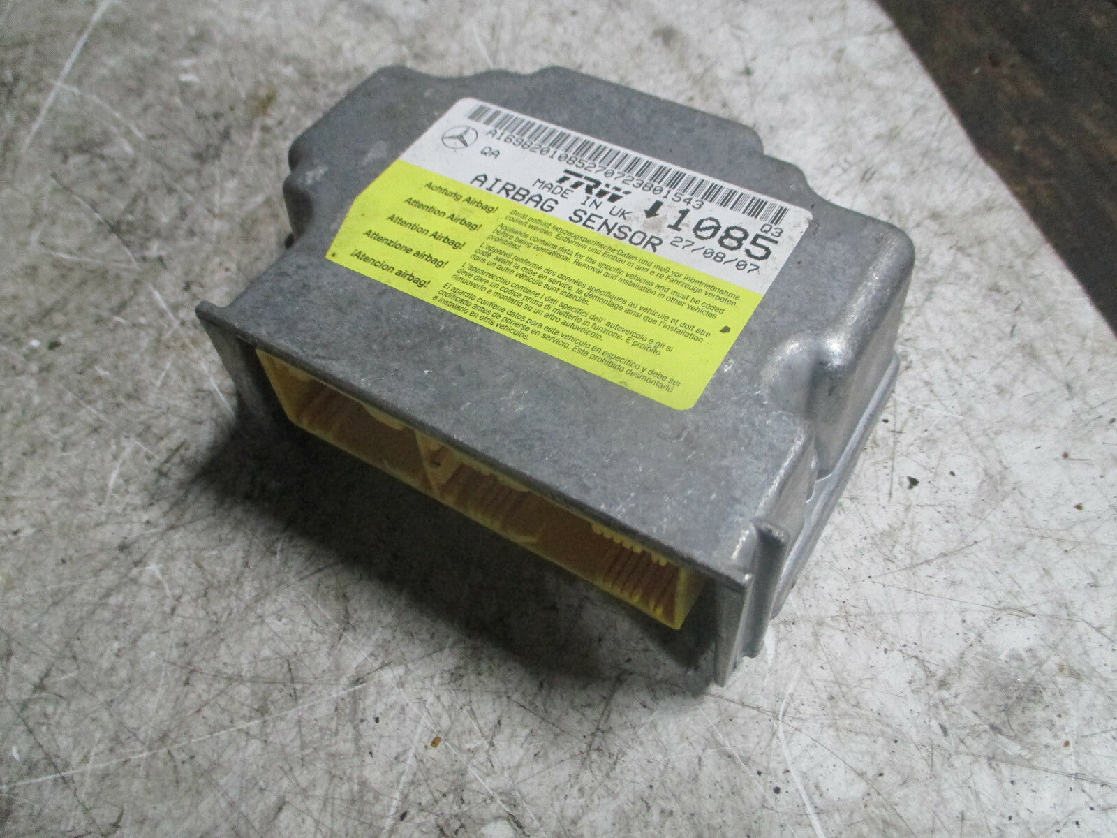 MERCEDES B CLASS W245 2007 MANUAL SAFETY BAG CONTROL MODULE A1698201085