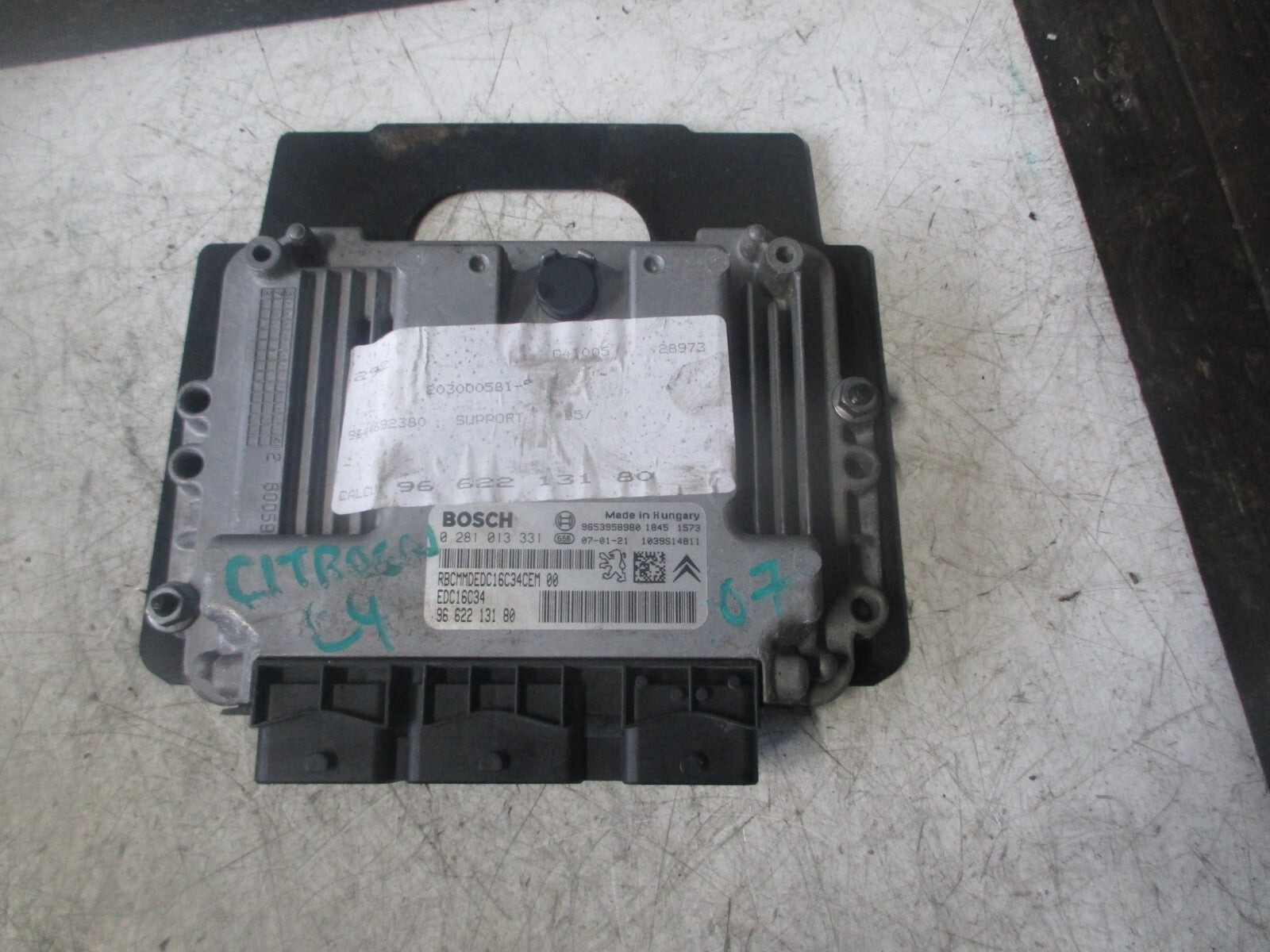 CITROEN C4 MK1 2007 1.6 HDI ECU ENGINE CONTROL MODULE UNIT 9662213180